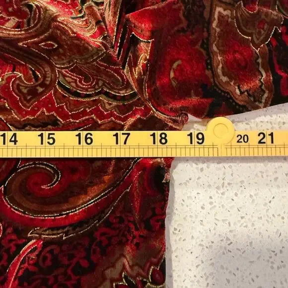 Vintage Coldwater Creek Burgundy Burnout Velvet Floral Top M Y2K Whimsigoth - Picture 8 of 9